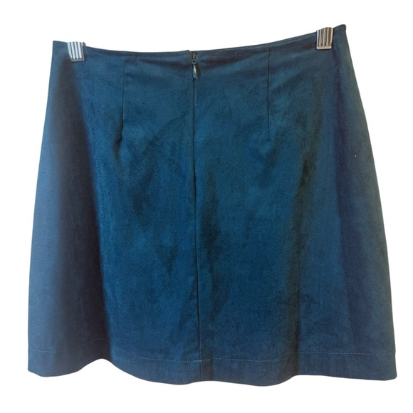Anthropologie Maeve Turquoise Faux Suede Mini Skirt Size 0 NWT - Picture 2 of 8
